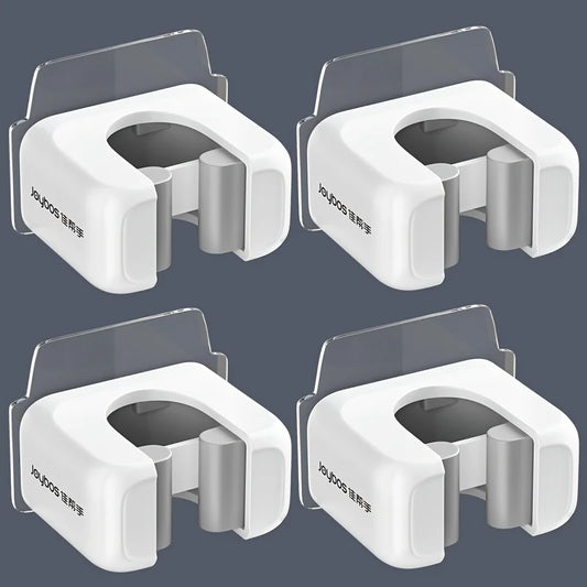 Set di 5 clip di plastica per riporre gli oggetti, senza necessità di forare, supporto per scopa da parete, supporto autoadesivo per mop e scopa, supporto in plastica per utensili domestici, supporto per mop da parete,