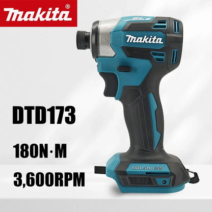 Avvitatore a impulsi Makita DTD173 senza fili 18V, cacciavite elettrico brushless 180N.m ad alta coppia 3600RPM, utensile elettrico compatibile con batterie Makita BL1860B BL1850B BL1840B BL1830B BL1815N LXT 18V, con kit cari