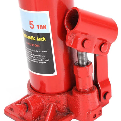 Martinetto idraulico a bottiglia da 5 tonnellate – Sollevatore verticale per riparazioni auto e sollevamenti pesanti, altezza minima 180 mm, altezza massima 355 mm, altezza di sollevamento 115 mm, peso leggero 2,7 kg, strut