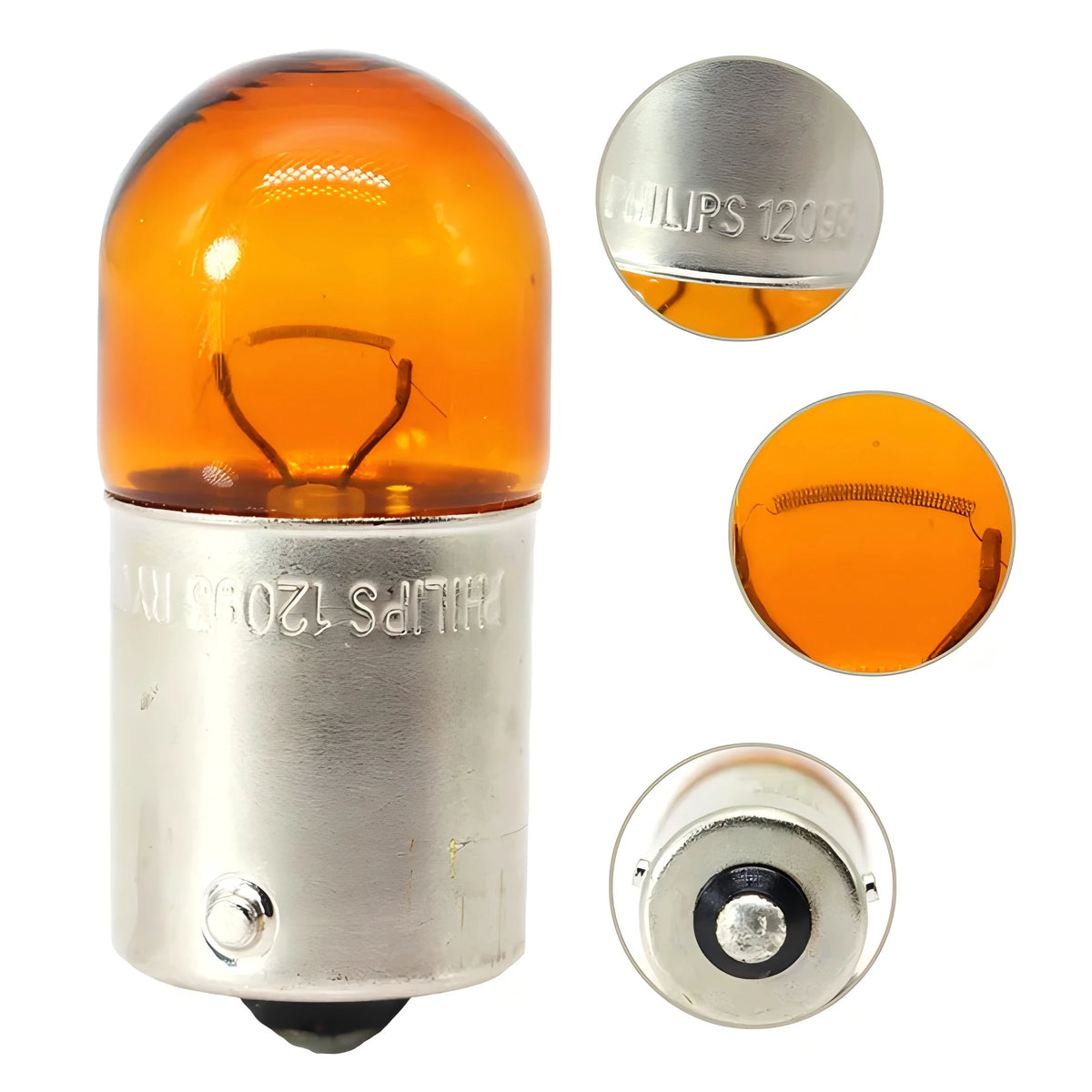 Philips 2 Lampade RY10W 12V 10W BAU15s Colore Ambra, Luci di Segnalazione Standard, Indicatori Standard 12093NA