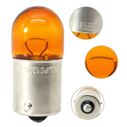 Philips 2 Lampade RY10W 12V 10W BAU15s Colore Ambra, Luci di Segnalazione Standard, Indicatori Standard 12093NA