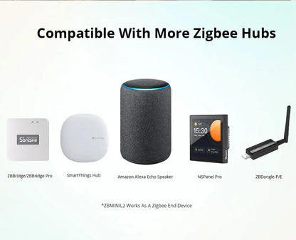 SONOFF ZBMINI L2 Zigbee Zbminil2 Interruttore smart Zigbee Mini L2 Nessun cavo neutro richiesto Controllo bidirezionale a 1 gruppo Alexa Google Home