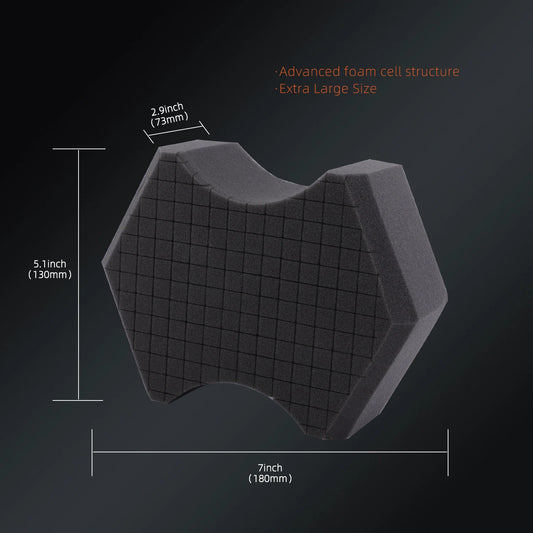 Spugna in schiuma SPTA Ultra Safe per la finitura della vernice dei veicoli, ruote e carrozzeria, con impugnatura ergonomica, strumento applicatore per il lavaggio.