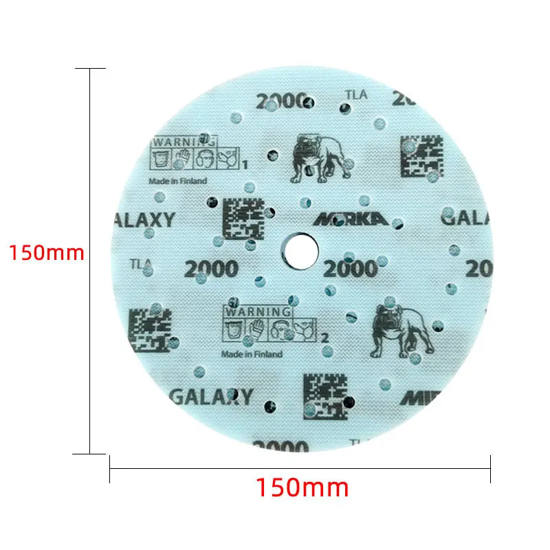 Carta Abrasiva Rotonda GALAXY Mirka per Lucidatura a Secco, 6 Pollici 150mm, per Lavorazione del Legno, Mobili e Ferramenta