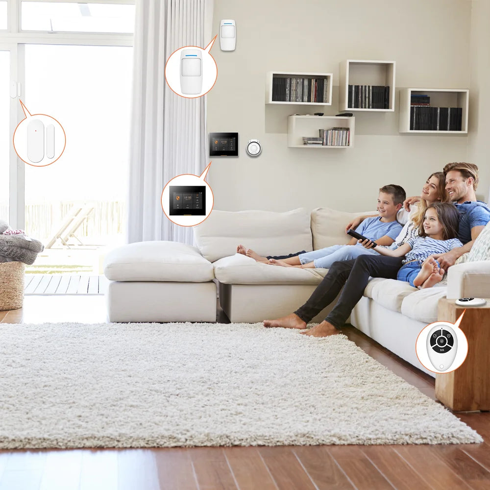 Staniot WiFi versione Tuya kit di sistemi di allarme di sicurezza domestica Wireless WiFi intelligenti compatibili con Alexa e G