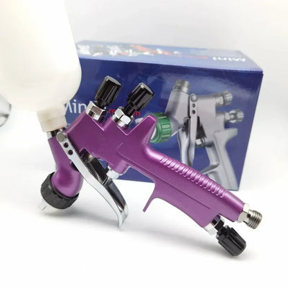 Mini pistola a spruzzo con ugello da 1.0/1.2MM con adattatore 250CC pistola per riparazione tazza di plastica aerografo per verniciatura auto per verniciatura auto