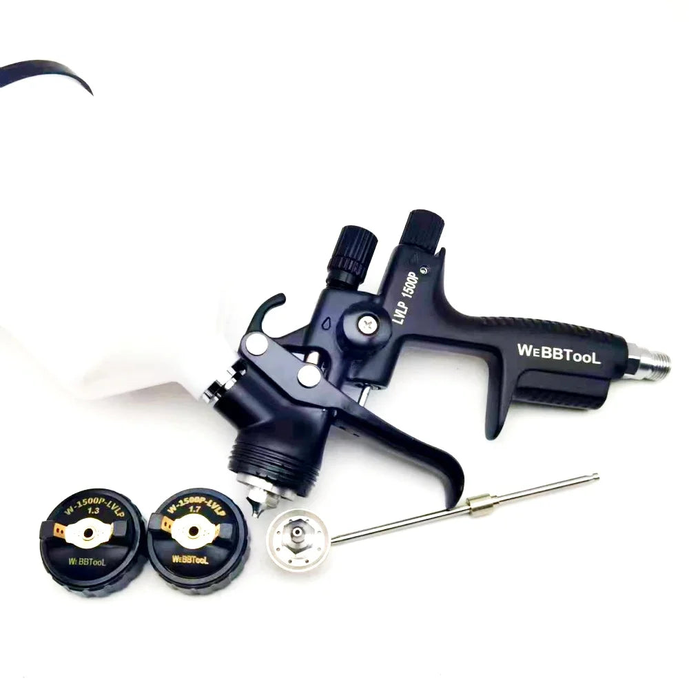 LVLP 1500P Pro Pistola a spruzzo per vernice di alta qualità Strumento di spruzzo per auto Pistola a spruzzo ad aria Ugello da 1,3/1,7 mm Pistola a spruzzo professionale