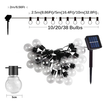 Lampada da fata per esterni a LED con corda a LED, per strada, per Natale, giardino, campeggio, terrazza, decorazione per feste