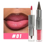 Matita Labbra 2-in-1 Sfumata Marrone Nude con Lucidalabbra Effetto Specchio e Contorno Labbra Opaco Impermeabile per Trucco