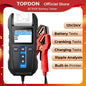 TOPDON BT300P Tester per Batterie Auto 12V 24V, Tester di Carico Automobilistico 100-2000 CCA con Stampante Integrata, Strumento Diagnostico per Sistema di Avviamento e Ricarica, Analizzatore per Batterie AGM, Gel, EFB e a Pi