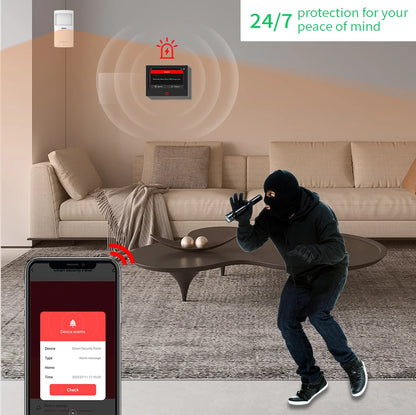 Staniot Kit di protezione Lora da 7 pollici WiFi 4G Tuya Sistema di allarme domestico intelligente con batteria da 5000 mAh Distanza 500 M Funziona con Alexa