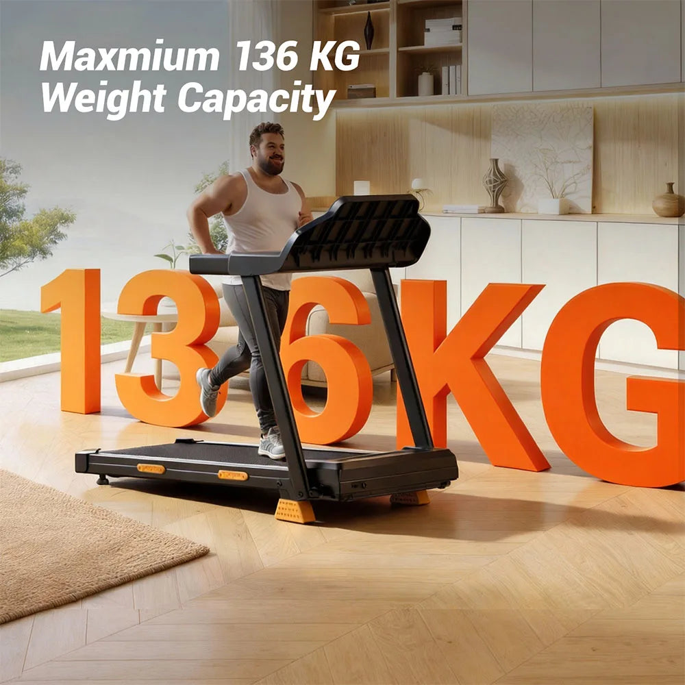 ROBORE SF20 Treadmill Pieghevole per Casa con Inclinazione del 15%, Velocità di 12 km/h, Carico Massimo di 136 kg, Motore Silenzioso Brushless da 3.0HP, Nastro da Corsa 97×40 cm, Tripla Ammortizzazione, Cuscino a 7 Strati