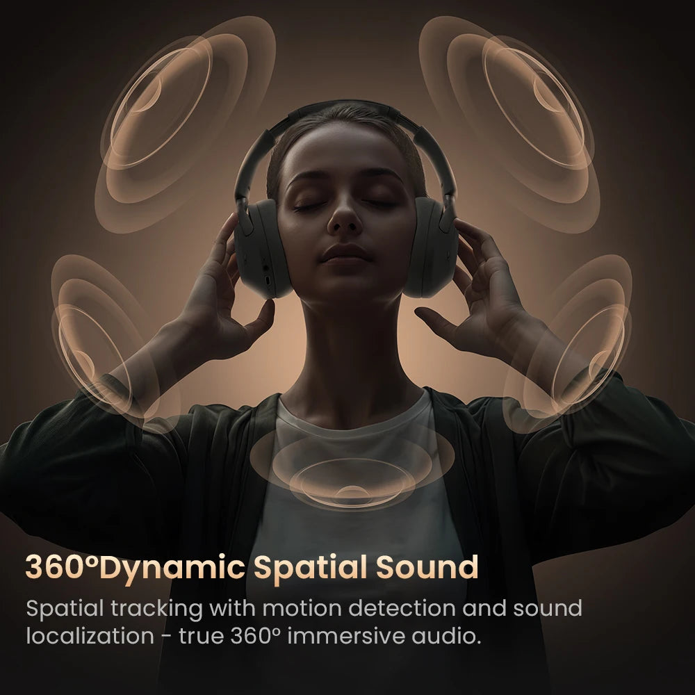 HAYLOU S40 ANC Cuffie wireless Bluetooth 6.0 Audio ad alta risoluzione Cuffie over Ear Auricolari ibridi con cancellazione attiva del rumore da 50 dB