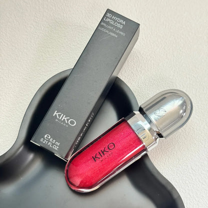 Kiko Milano Lucidalabbra 3D Hydra, smalto labbra idratante, effetto specchio con glitter, volumizzante, non appiccicoso, impermeabile, trucco labbra naturale