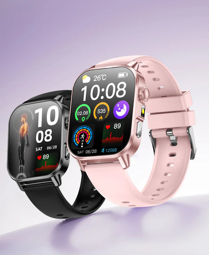 Nuovo Smartwatch per Uomo con Diagnosi ECG Accurata, Misurazione di Pressione Sanguigna, Ossigeno nel Sangue, Grasso nel Sangue, Acido Urico, Temperatura, Chiamate Bluetooth