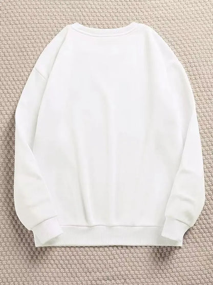 Felpa da donna con scollo rotondo, stampa con scritta LOS ANGELES, maniche lunghe, modello casual, ideale per un look streetwear, perfetta per l'autunno e l'inverno, felpa ampia.