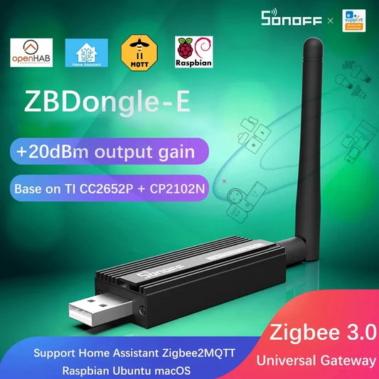 SONOFF ZB Dongle-E Analizzatore gateway Zigbee wireless Zigbee2MQTT Interfaccia USB Supporto di acquisizione Zigbee2MQTT Raspbian Ubuntu MacOS