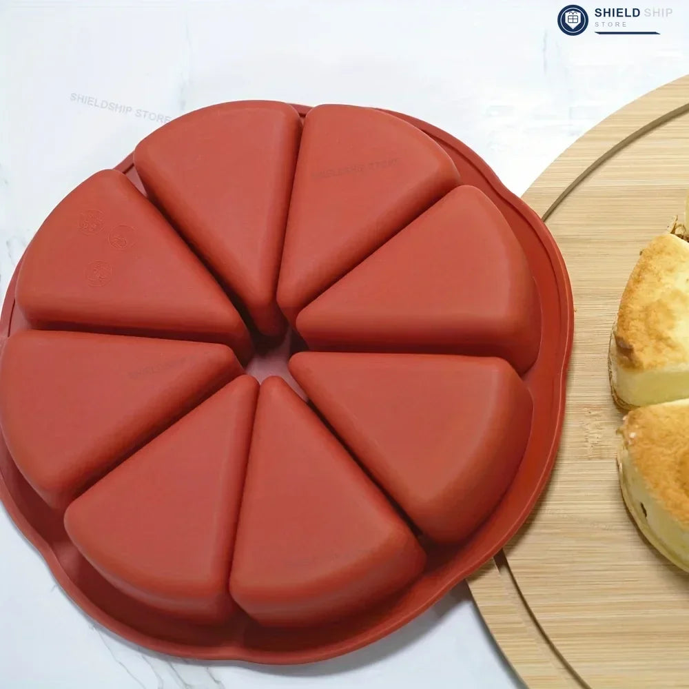 Set di stampi triangolari in silicone per torte - adatti a teglie da forno antiaderenti con 8 cavità, ideali per brownies, pancake, cupcake, ecc.