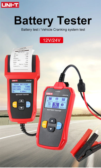 UNI-T UT673A UT675A Tester per batteria automobilistica controllore digitale con stampante Tester di carico per batteria per auto professionale 12V 24V
