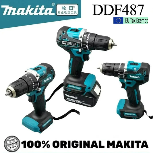 Makita Originale. Trapano Avvitatore a Batteria DDF487, Cacciavite a Impatto Elettrico Brushless, Utensile Elettrico Ricaricabile 18V