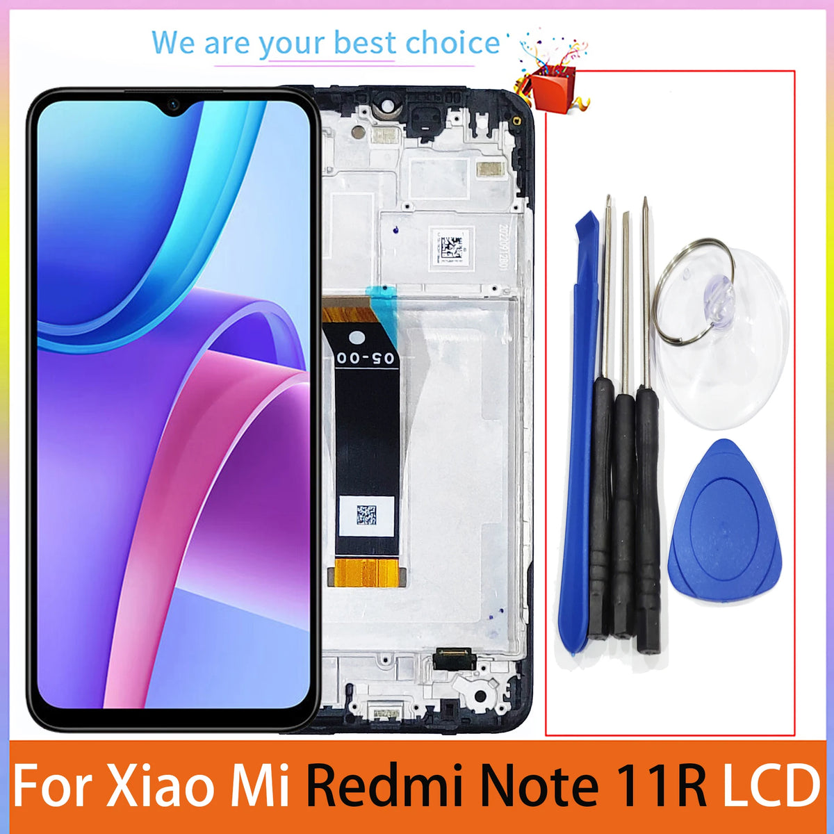 Per Xiaomi Redmi Note 11R Display LCD con schermo del telaio 22095RA98C Parti di ricambio del pannello touch