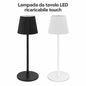 Lampada da tavolo LED ricaricabile con controllo touch, 3 tonalità di luce, senza fili, portatile, paralume moderno a pieghe, lampada da comodino per camera, sala, ristorante, bar, hotel, bianca/nera 10x37cm