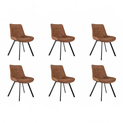 Set di 2 sedie da pranzo moderne in ecopelle con gambe in metallo marrone, per ufficio/soggiorno, 75 × 45 × 57 cm