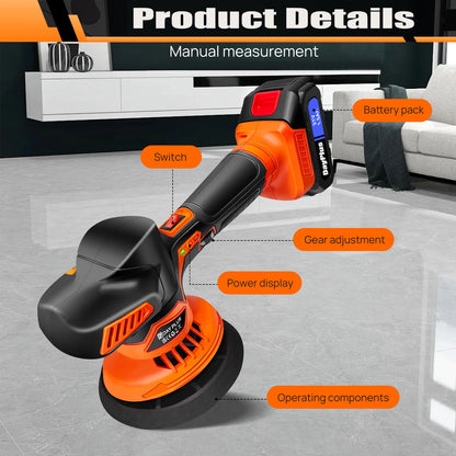 Lucidatrice per auto senza fili, macchina per lucidare con 2800-5500 giri/min, portatile 6", include 2 batterie, attivazione con un solo clic, indicatore del livello della batteria, indicatore delle marce.