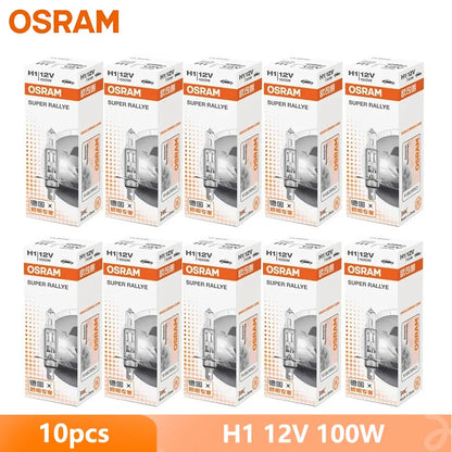 OSRAM CLASSIC H1 H4 H3 H7 Super Rally 12V 100W 80W faro alogeno per auto High Watt lampade autentiche 3200K più luminose (10 pezzi)