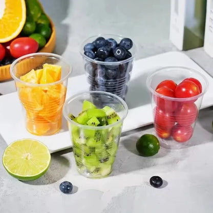 50/100 bicchieri di plastica trasparenti usa e getta, bicchieri per uso domestico, per succhi di frutta, caffè, gelato, utensili per feste di compleanno