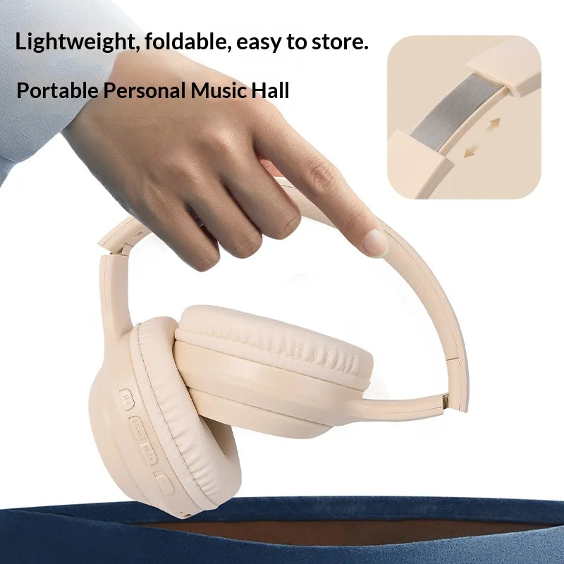 Nuovissimi Auricolari Bluetooth Lenovo, Cuffie Wireless Pieghevoli Over-ear per Computer, Cancellazione del Rumore, Audio HIFI Stereo, Cuffie da Gaming