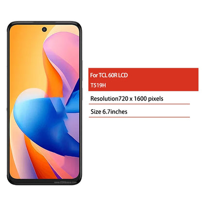 6.7 ''IPS LCD Per TCL 60R 5G LCD T519H Display Touch Screen Digitizer Assembly Per TCL 60 R 5G Parti di Ricambio Dello Schermo
