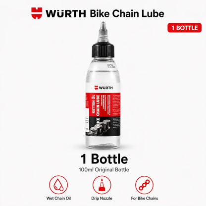 Lubrificante Originale Wurth per Catena Bicicletta, Olio Antiruggine e Antiusura per MTB, Bici da Strada ed E-bike, 100ML