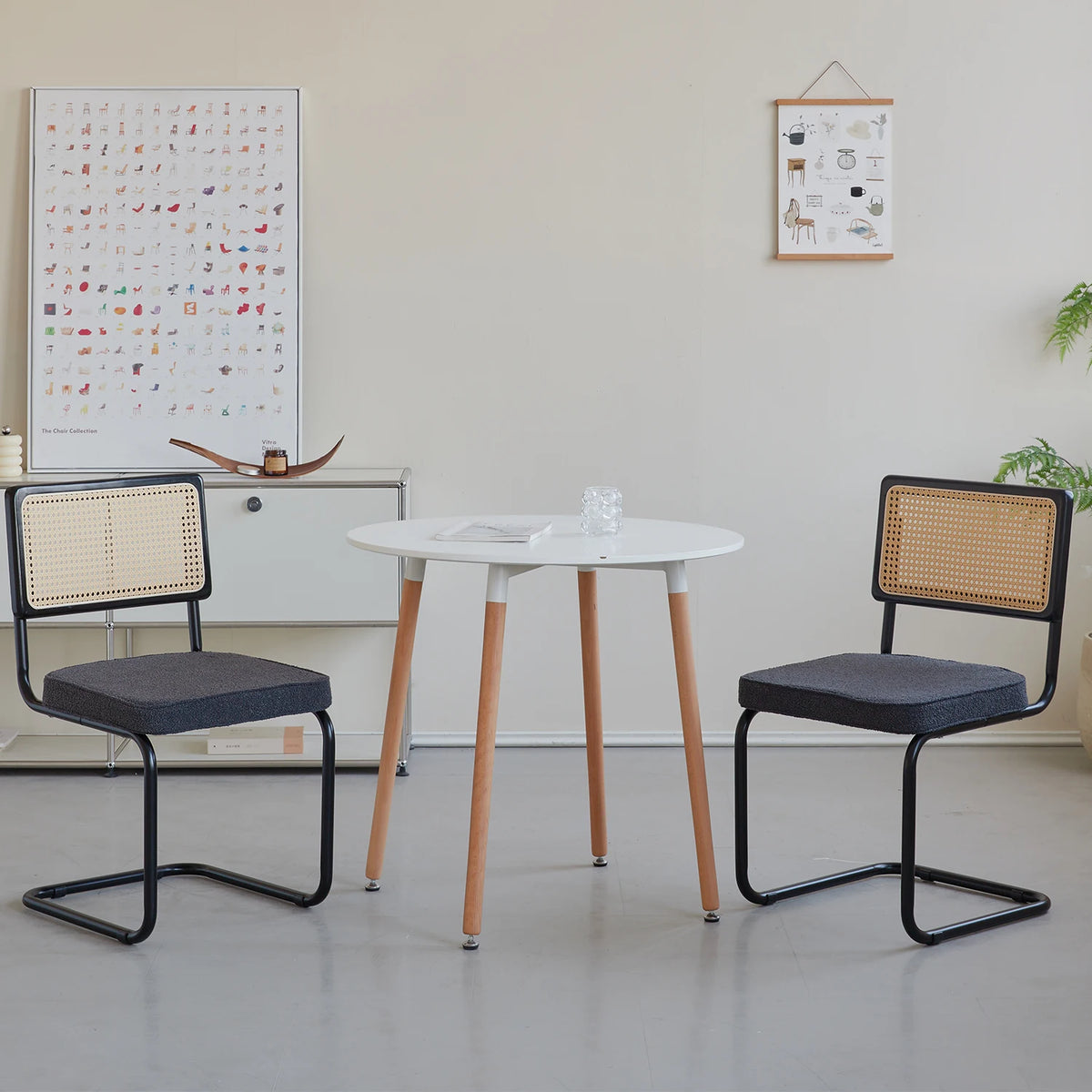 EGOONM Set di 2/4 sedie da pranzo retrò sedia in rattan di plastica casa camera da letto scrivania schienale sgabello arco computer ufficio sedile imbottito