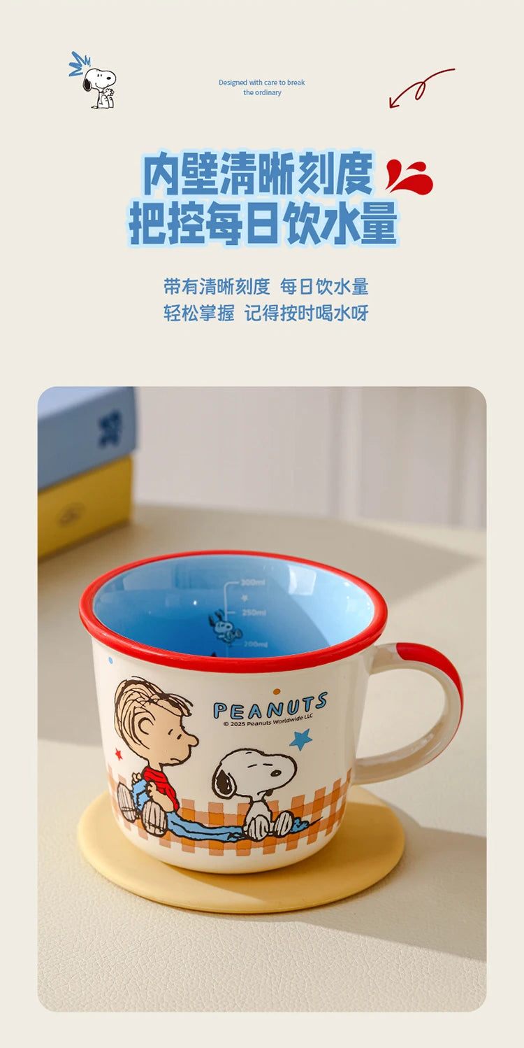 Set di Tazze in Ceramica Colorata da 340Ml con Snoopy, Design Carino con Manico, Bellissima Tazza per Caffè e Acqua per Casa e Ufficio, Regalo di Compleanno per Bambini