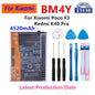 100% originale BM4P BM4S BM4Y BN53 BN59 BM4J BN63 BM56 BM57 BM5D BM4U BN5A batteria per Xiaomi Redmi K50 Pro/K40 5G/K40 Pro/K30