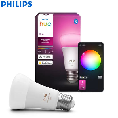 Philips Hue E27 A60 810LM Lampadina LED Intelligente per Casa 220-240V Luce Bianca e Colorata Compatibile con Alexa Google Home Bluetooth
