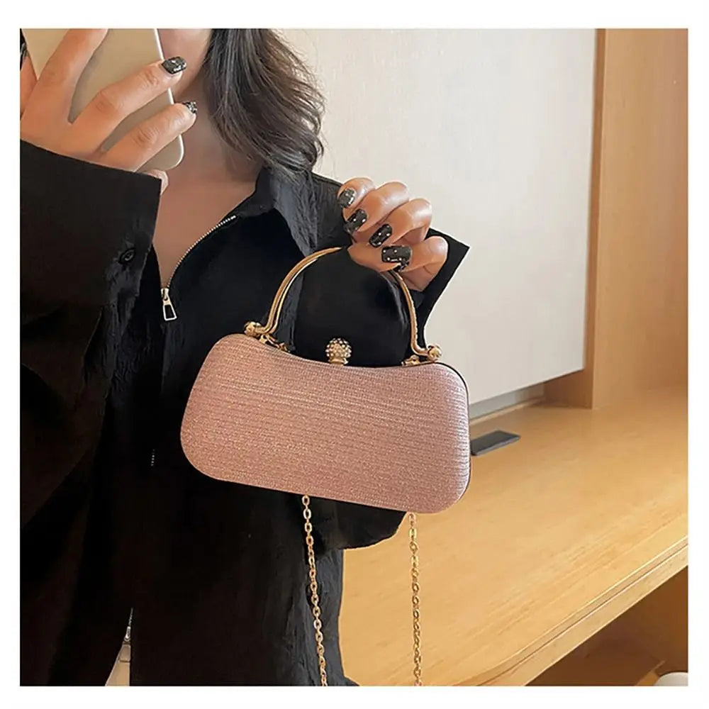 Borsa da sera da donna con perline da sposa Borsa da pranzo Borse a tracolla a catena Elegante pochette con strass Borsa da sera a forma di uovo