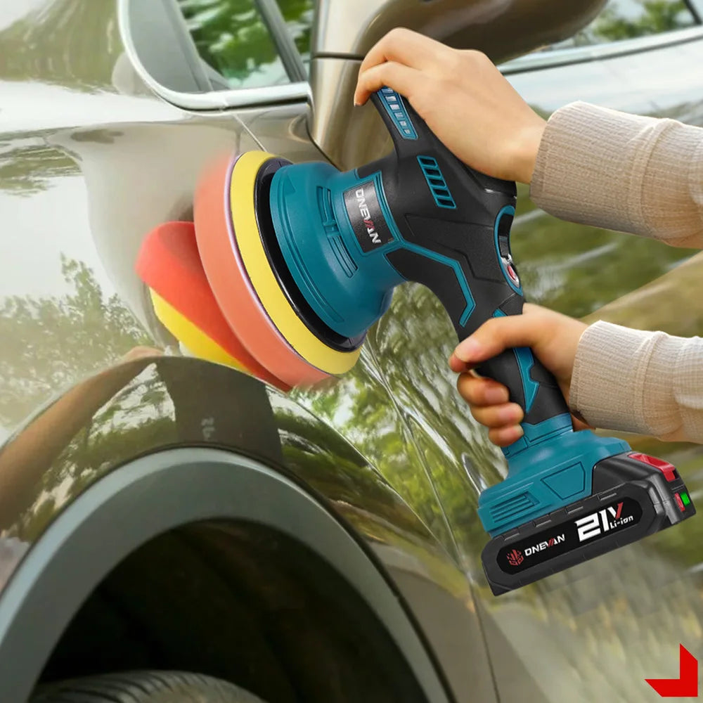 ONEVAN Lucidatrice per auto elettrica 8 marce 7800 giri/min Cordless Auto Car Lucidatura Ceretta Utensile elettrico rotante per Makita 18V Batteria Spille