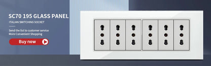 DELEFU Presa a Muro in Vetro Temperato Bianco Italia USB Tipo C Ricarica Rapida Interruttore Schuko TV Satellitare Citofono Cile