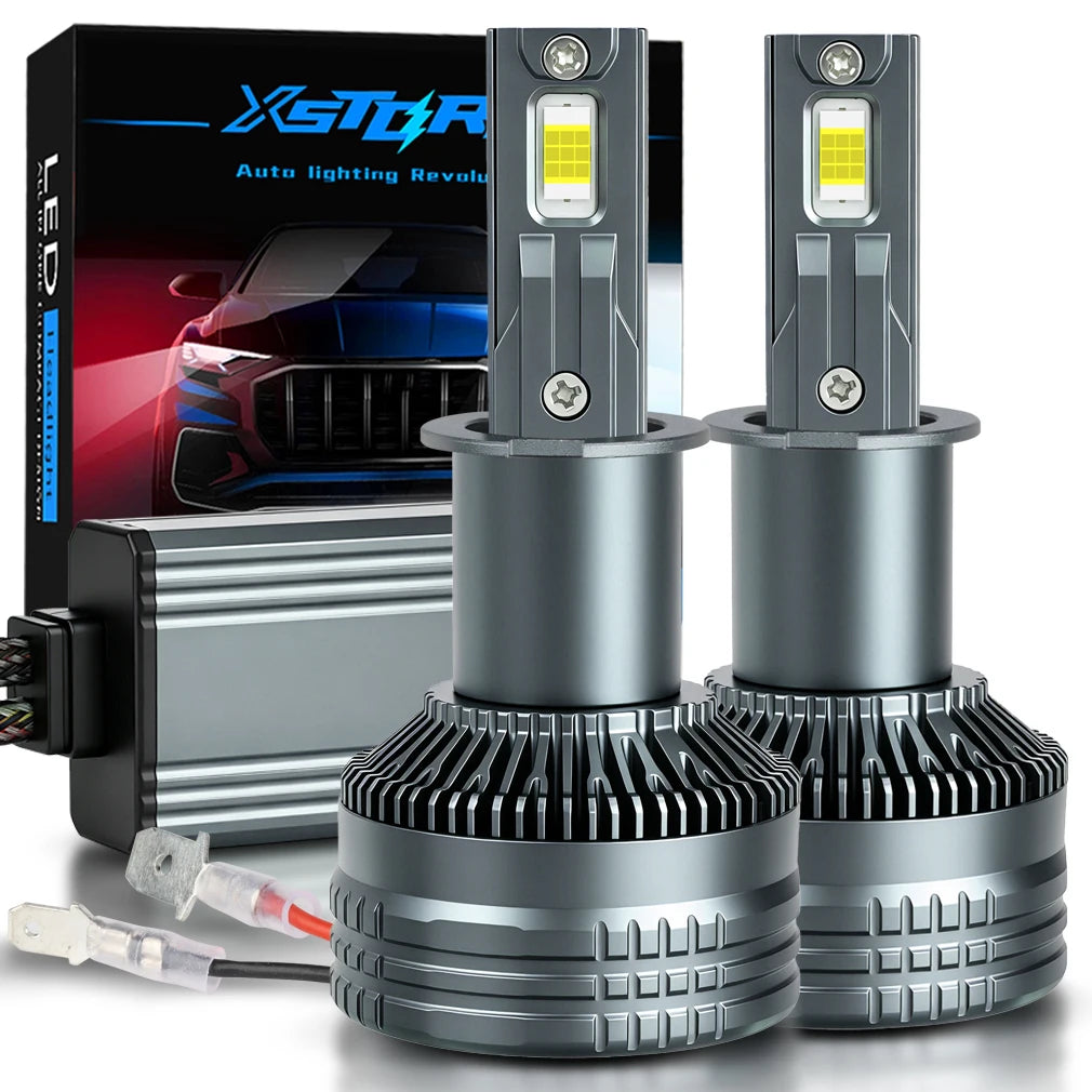 Faro LED XSTORM H7 Canbus 400W 80000LM H1 H4 9005 9006 Luci LED per Auto ad Alta Potenza con Ventola Turbo 12V 24V 6000k