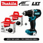 Trapano avvitatore a batteria Makita DDF487 18V LXT, compatto, leggero, con elevata coppia, 20 impostazioni di coppia, luce LED e cambio a 2 velocità.