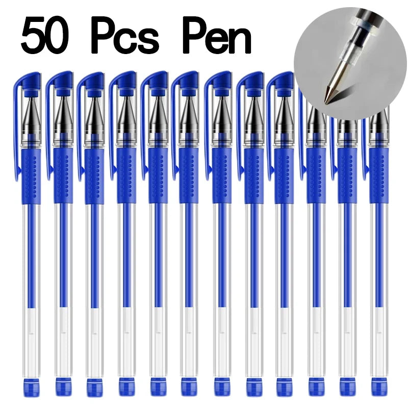 20/50 pezzi Penne gel Set Nero Blu Rosso Ricarica Gel Forniture scolastiche e per ufficio Cancelleria accessori kawaii cancelleria penne carine
