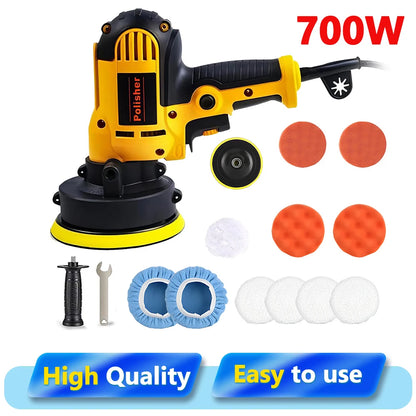 Podofo 700W 5" Lucidatrice Elettrica Rotante per Auto, Kit per Lucidatura e Ceratura, Macchina per Bellezza Auto, Velocità Regolabile 0-3600 RPM, Strumenti per Levigatura e Ceratura, Lucidatura Automobilistica, Riparazione G