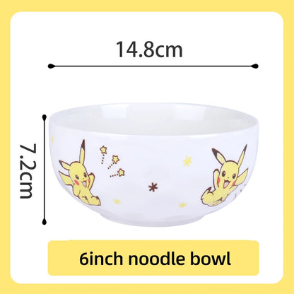 Set di Stoviglie in Ceramica Pokemon Autorizzato SHUNXIANG, Piatti con Motivi Cartoon, Set da Cena, Adatto al Microonde, per Casa, Ciotole