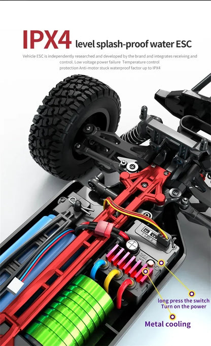 16103PRO 1:16 4WD Auto RC con LED 2.4G Auto telecomandate 70KM/H Drift ad alta velocità Monster Truck per bambini VS WLtoys 144001   Giocattoli