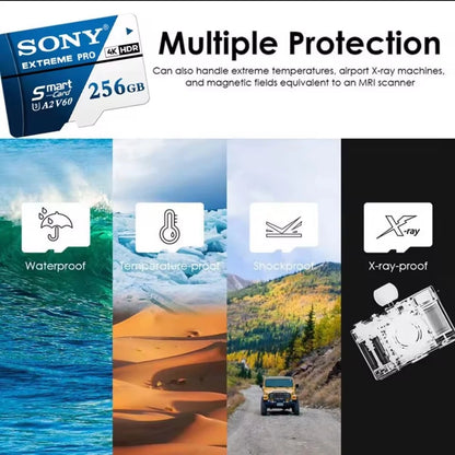 Scheda Micro SD originale Sony, scheda di memoria SD ad alta velocità da 128GB U3 V60, schede TF Flash per telefono, fotocamera, PC, 1024GB 512GB 256GB 64GB