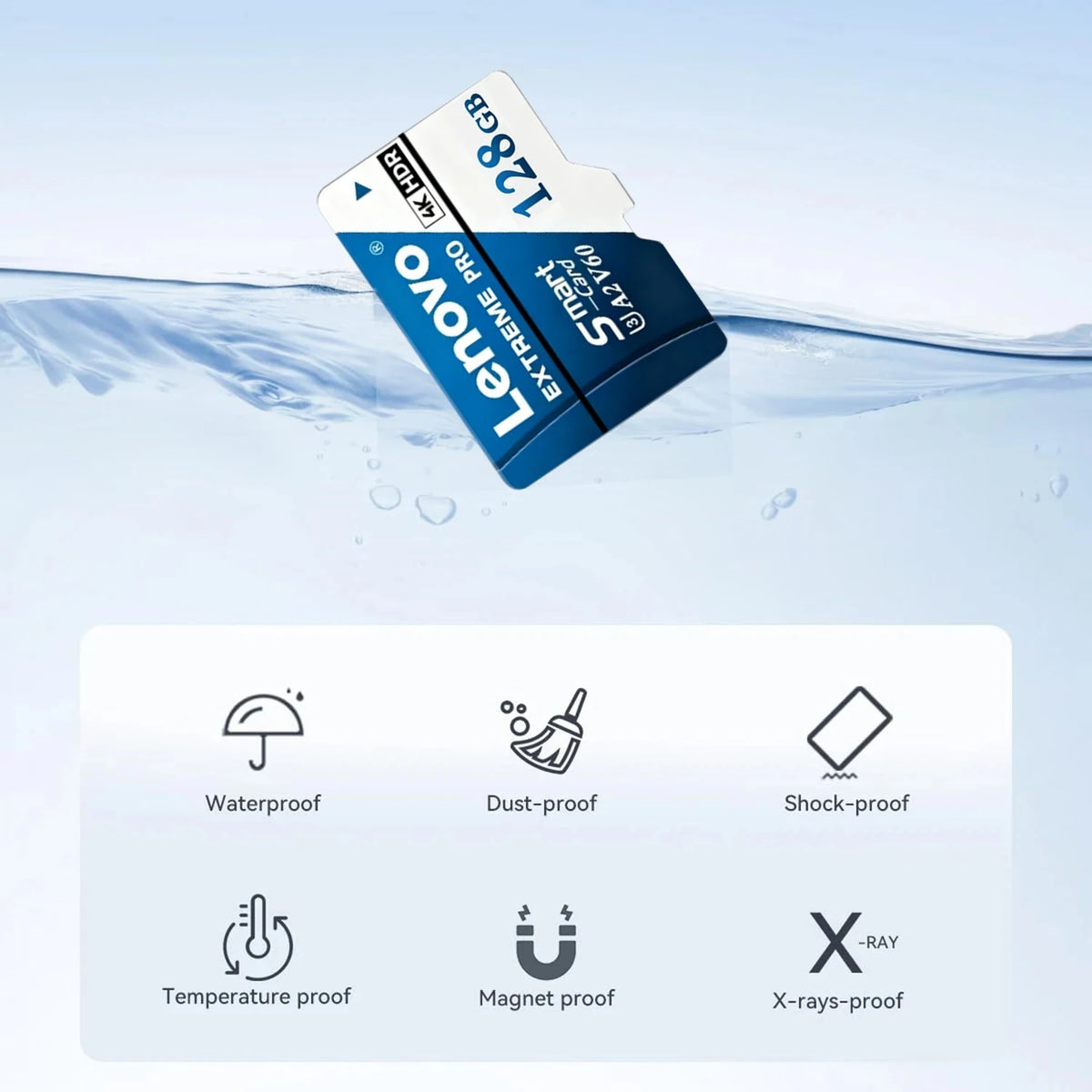 Scheda di memoria Micro SD TF Lenovo da 512 GB o 1 TB, classe A2, ad alta capacità, per registrazioni 4K, compatibile con DJI Mavic Mini, GoPro e Insta360.
