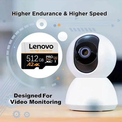 Scheda di memoria Micro SDXC UHS-I ad alta velocità Lenovo, 512 GB/1 TB, 256 GB, classe 10, V30, scheda TF Flash A2 per smartphone, fotocamere e droni.