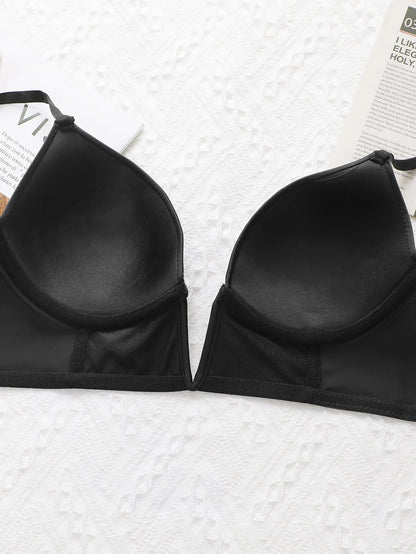 Lingerie sexy nera con scollo a V profondo, intimo da donna, intimo elegante retrò, può essere abbinato a un abito da sera con scollo a V profondo U055